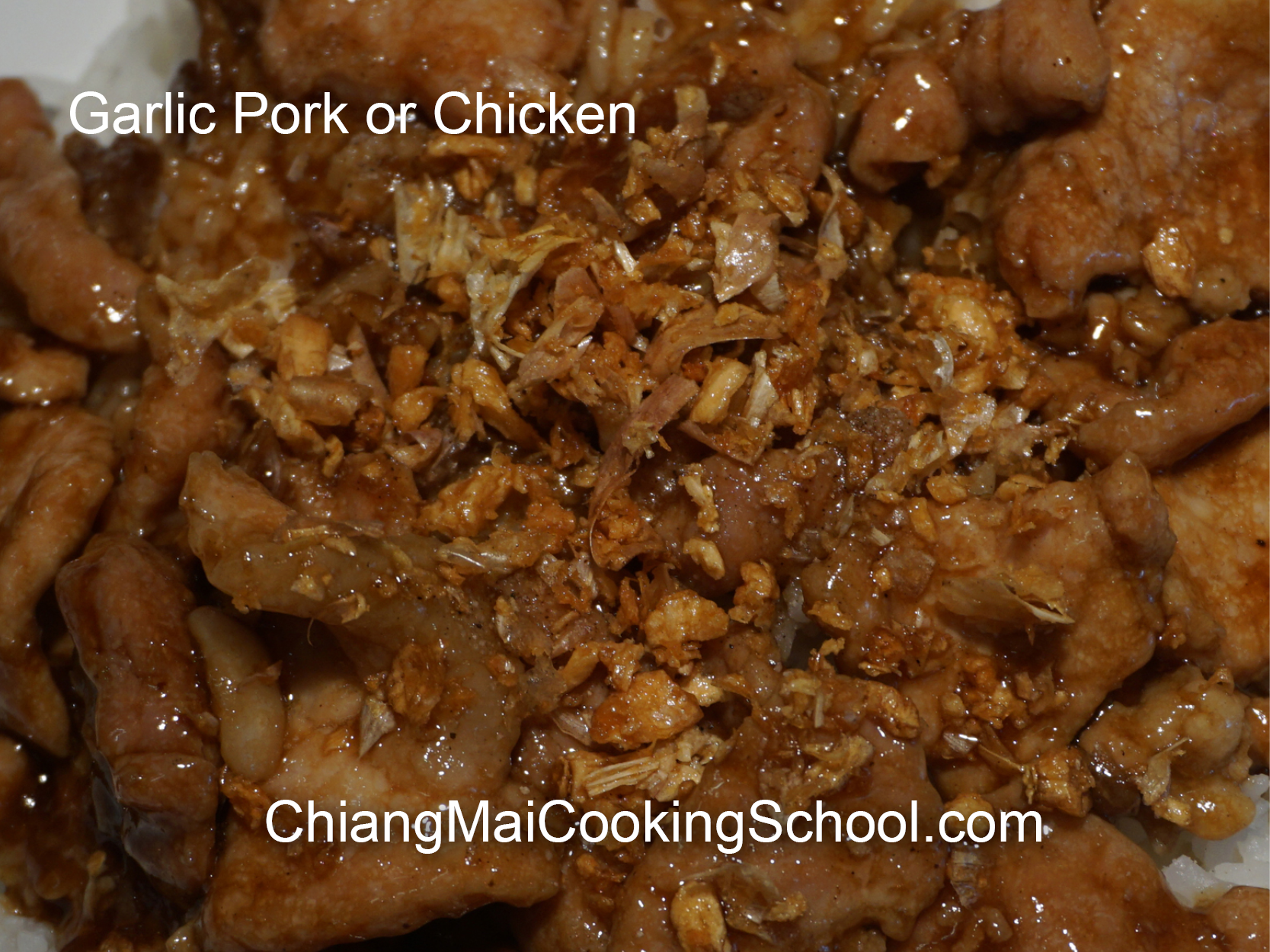 Delicious Garlic Pork from Chiang Mai Cooking School