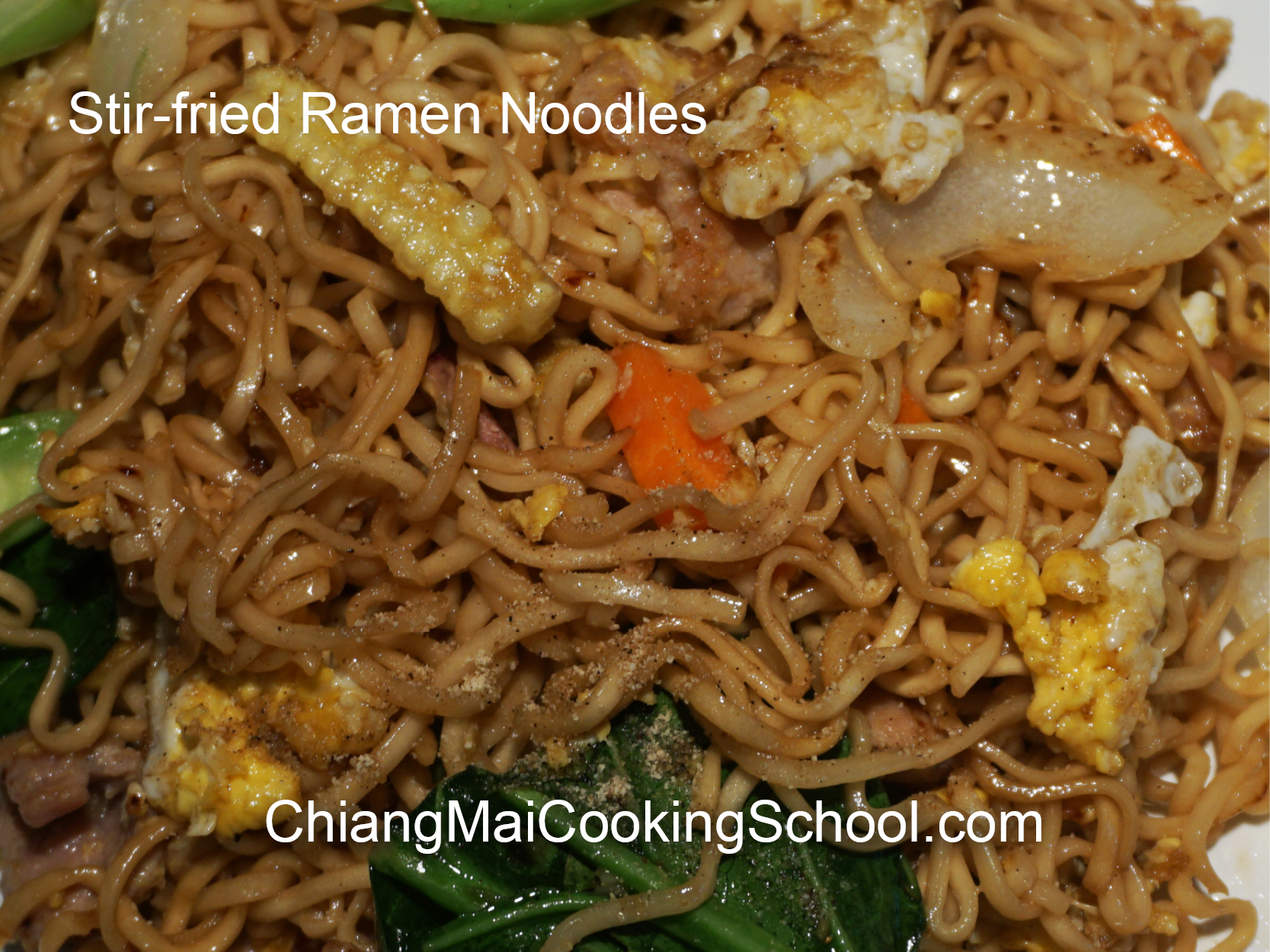 Delicious Stir-fried Ramen Noodles from Chiang Mai Cooking School